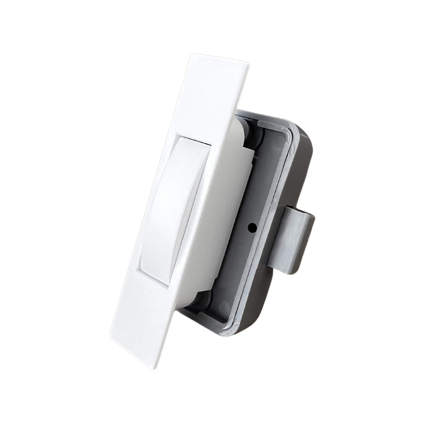 Rectangle Caravan Cabinet Push Button Latch - Satin White