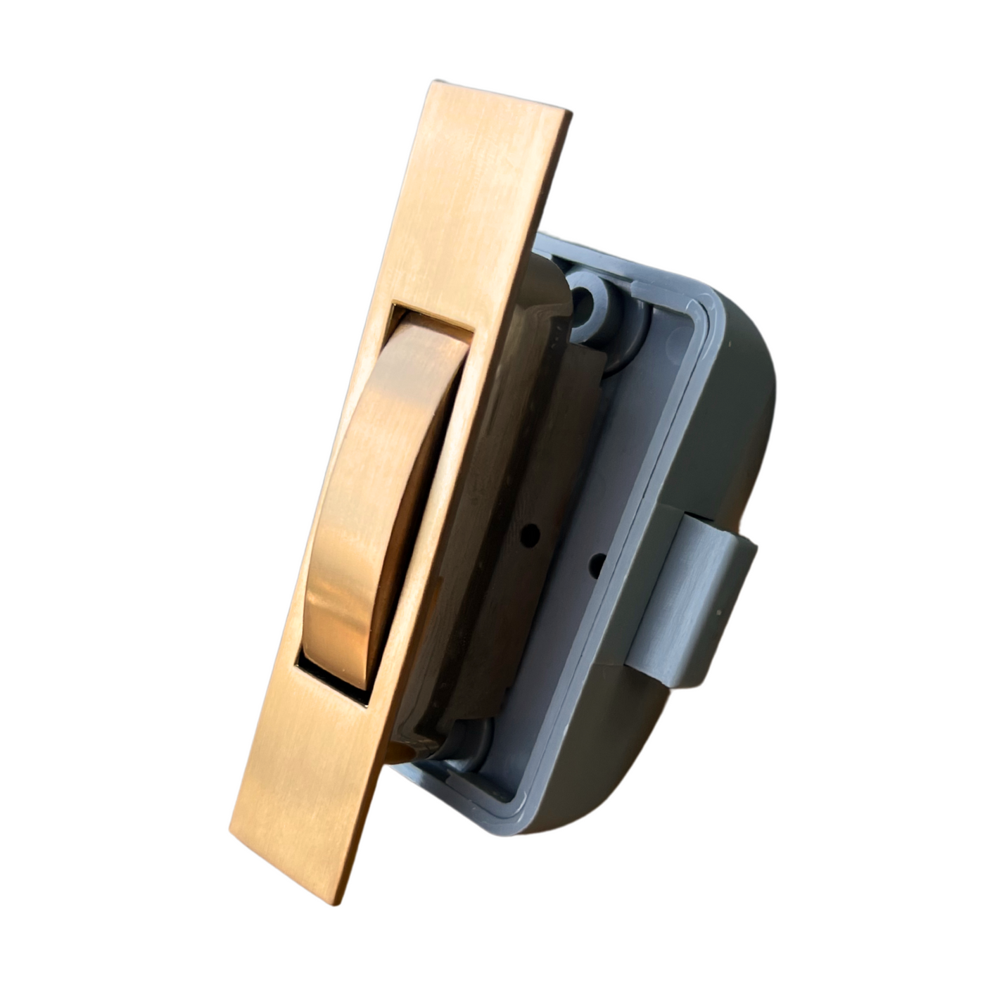 Rectangle Caravan Cabinet Push Button Latch - Brushed Copper