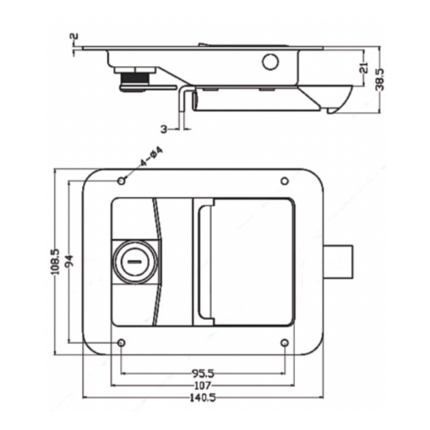Paddle Latch - 140*108 - Stainless Steel