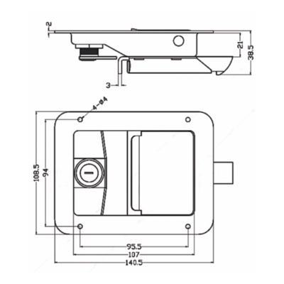 Paddle Latch - 140*108 - Stainless Steel