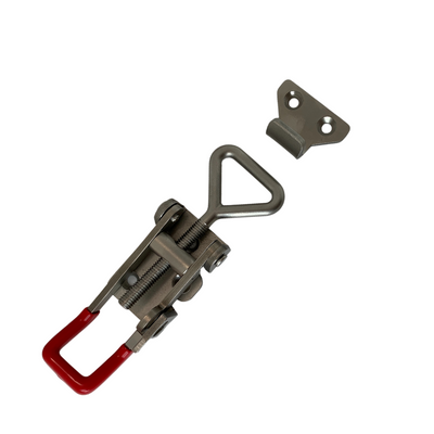 Large Over Centre Latch with Safety Catch - Stainless Steel