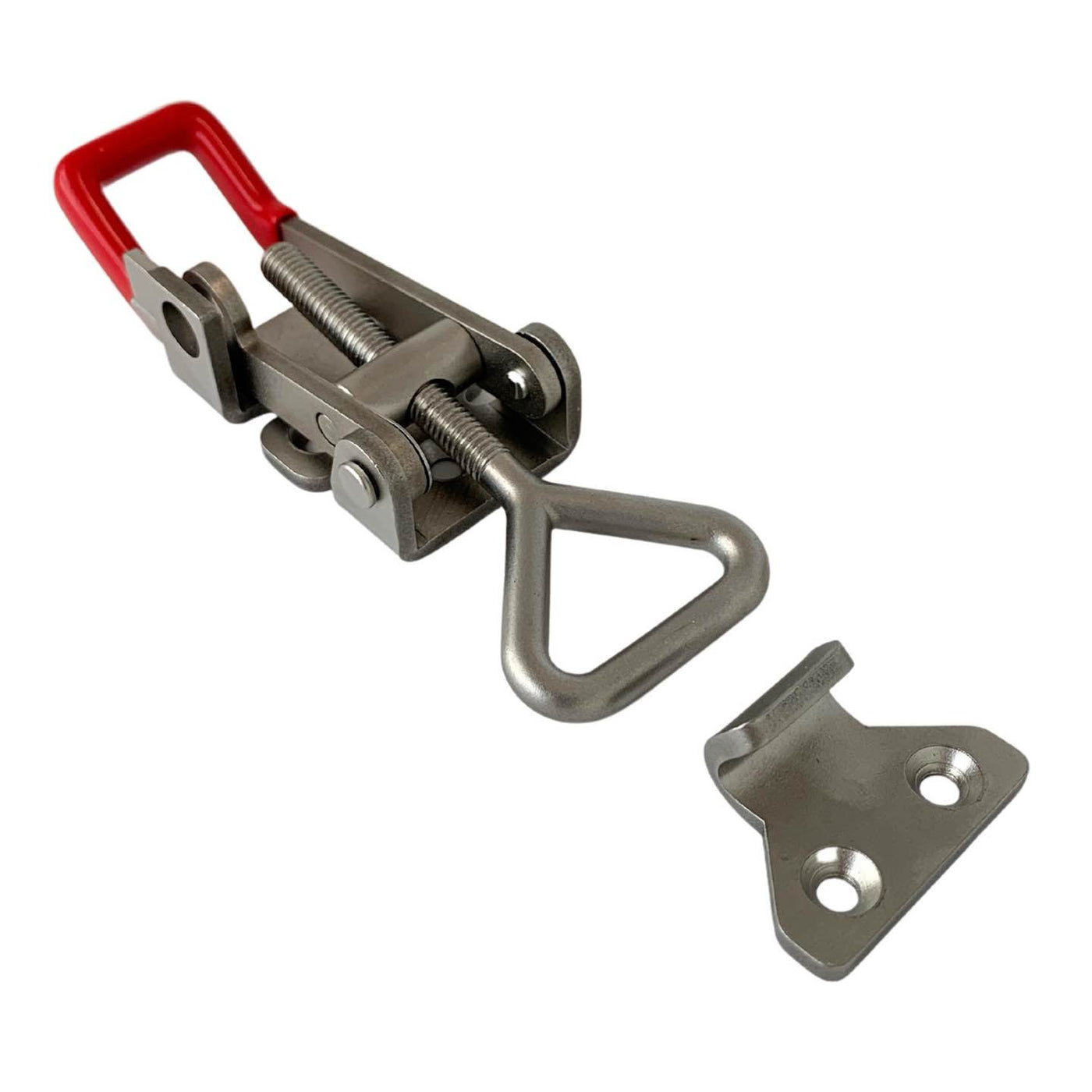 Large Over Centre Latch with Safety Catch - Stainless Steel