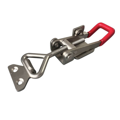 Large Over Centre Latch with Safety Catch - Stainless Steel