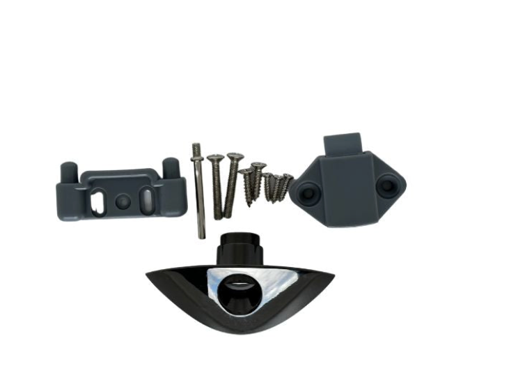 Half Moon Shell Push Latch - Satin Black