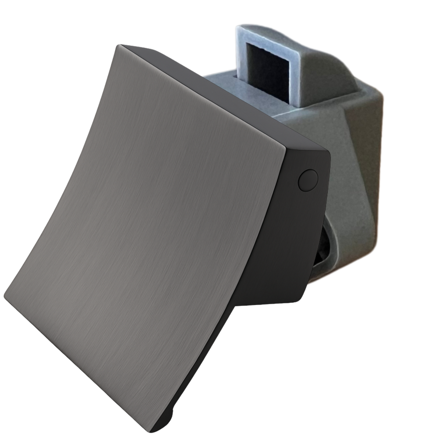 Square Caravan Cabinet Pull Latch - Brushed Gun Metal Grey