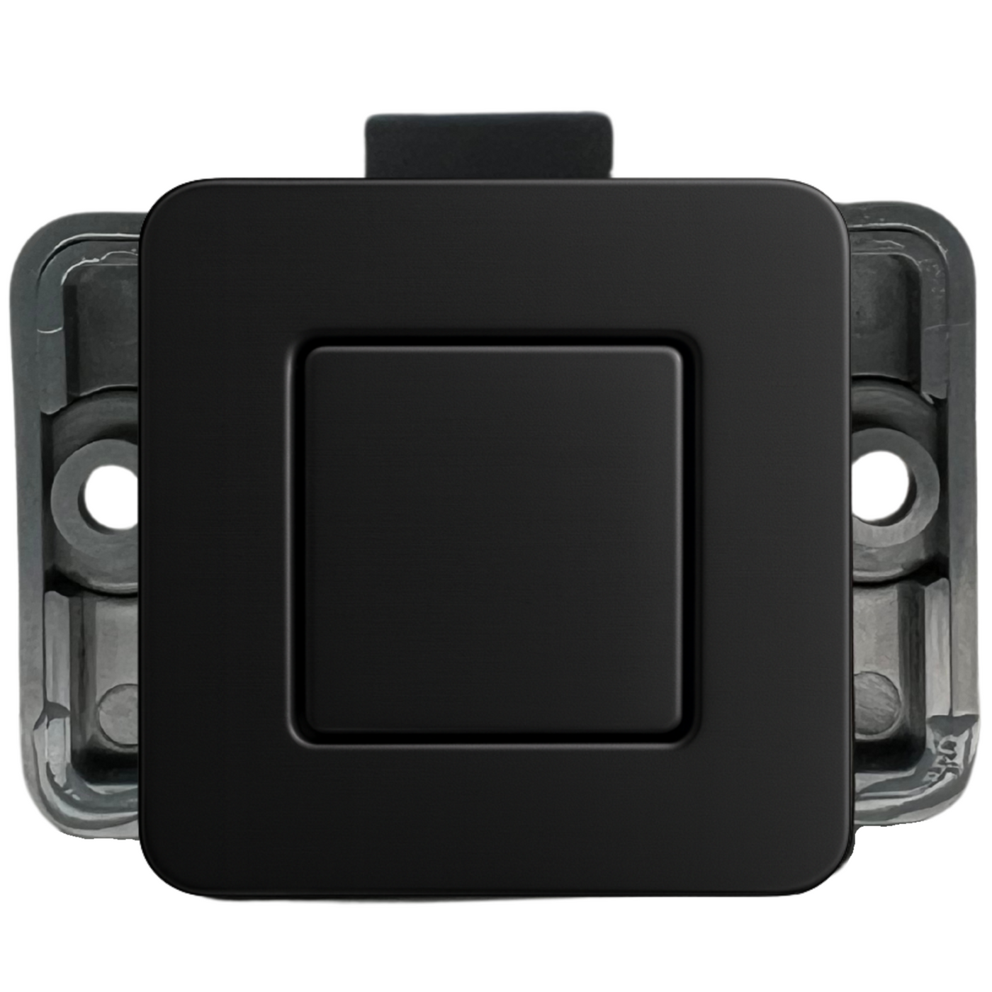 Square Caravan Cabinet Push Button Latch - Satin Black