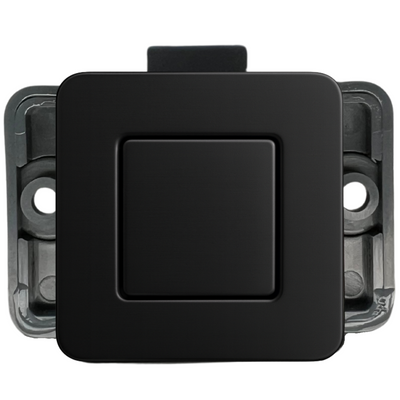 Square Caravan Cabinet Push Button Latch - Satin Black