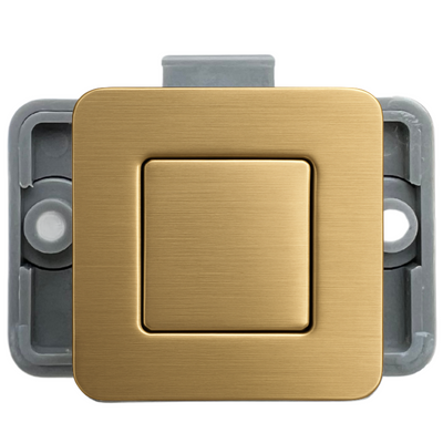 Square Caravan Cabinet Push Button Latch - Brushed Copper