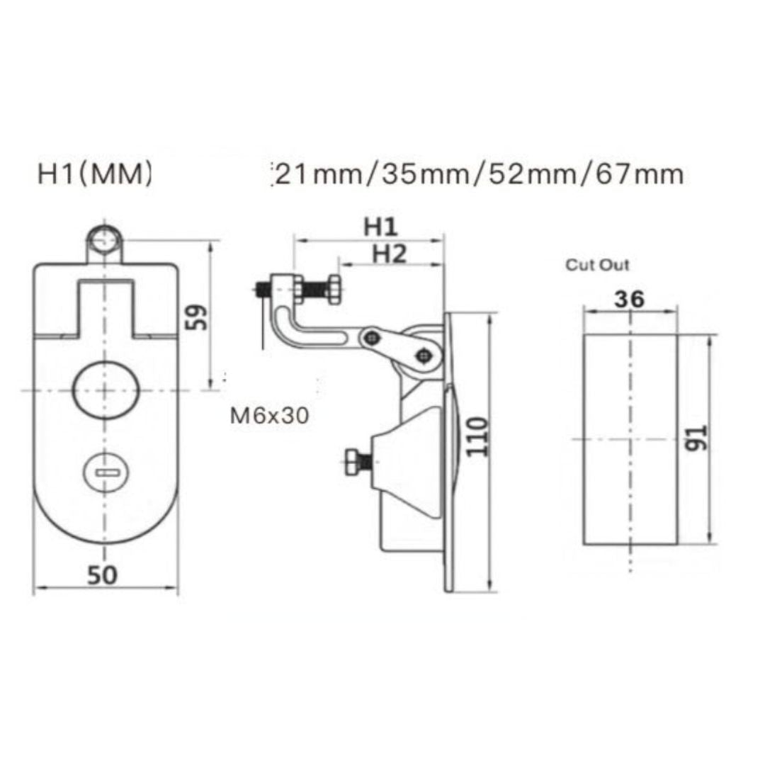 Round Compression Latch with Lock - Black