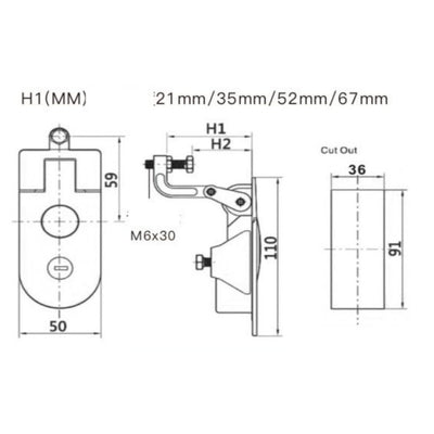 Round Compression Latch with Lock - Black