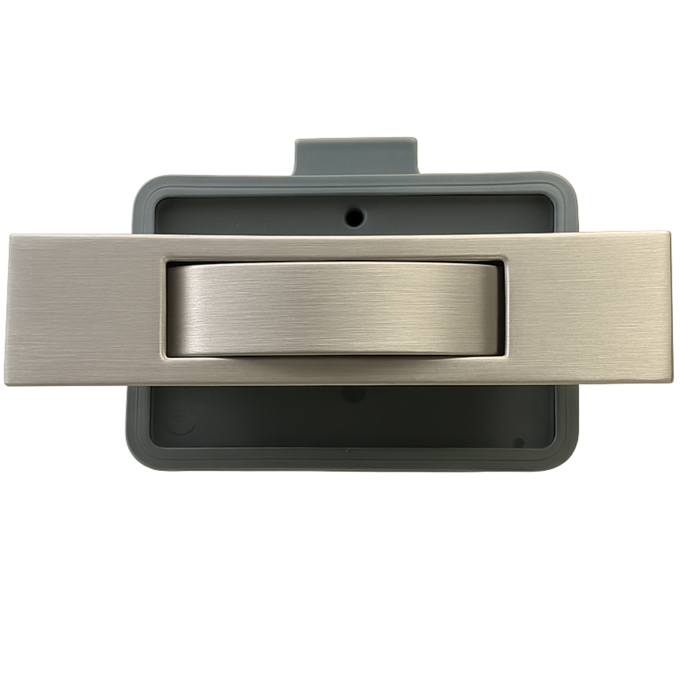 Rectangle Caravan Cabinet Push Button Latch - Brushed Nickel