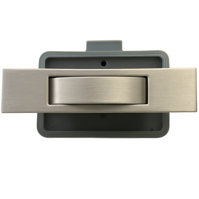 Rectangle Caravan Cabinet Push Button Latch - Brushed Nickel