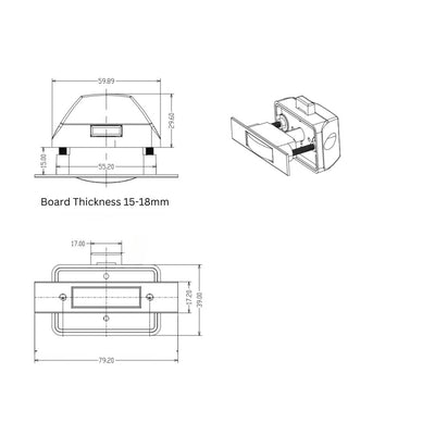 Rectangle Push Latch - White