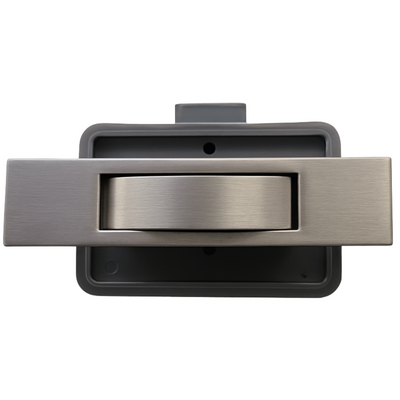 Rectangle Caravan Cabinet Push Button Latch - Brushed Gun Metal Grey
