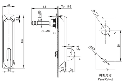 Padlockable Stainless Steel Swing Handle