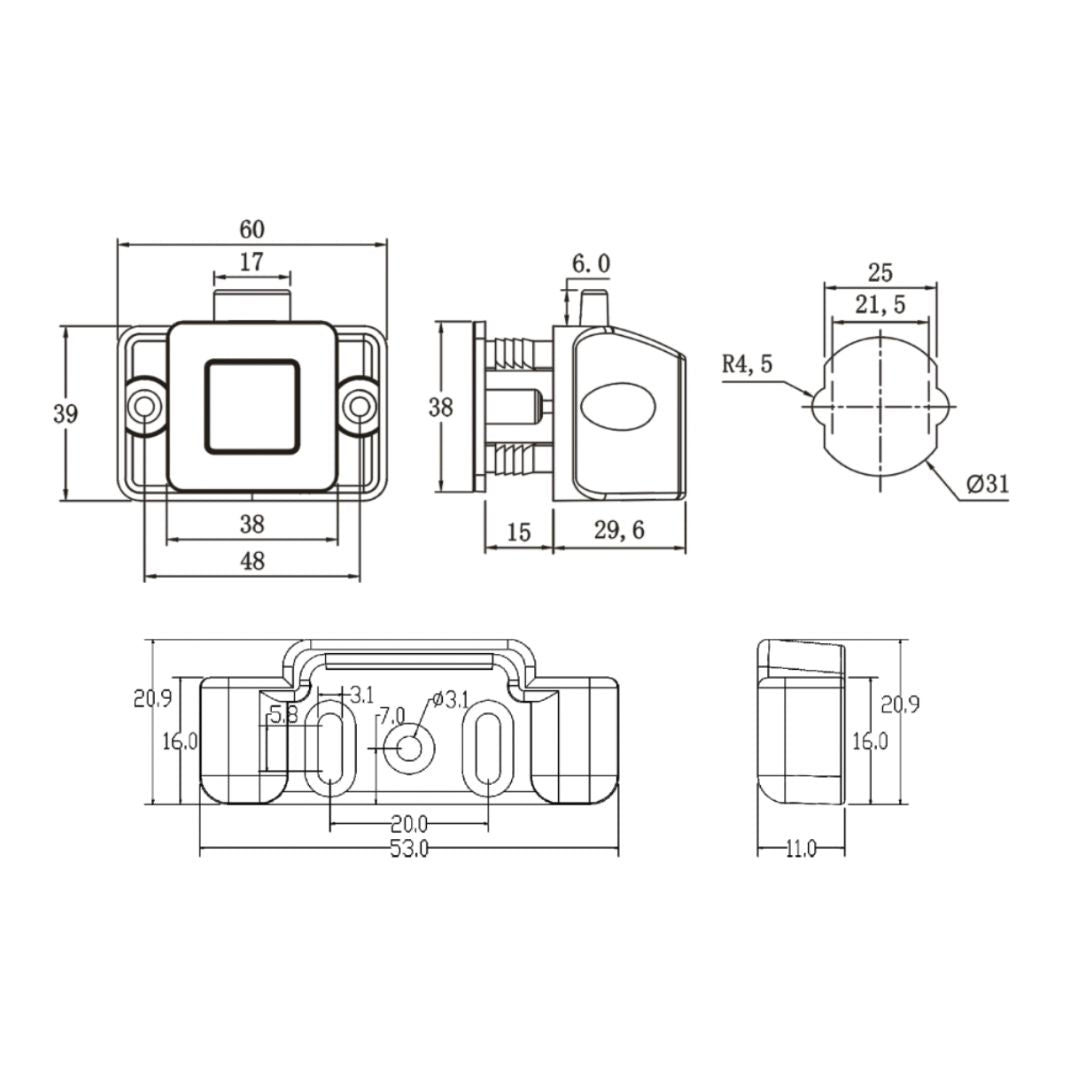 Push Latch - Black - TSF Direct