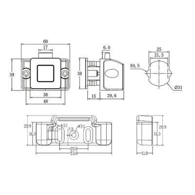 Push Latch - Black - TSF Direct