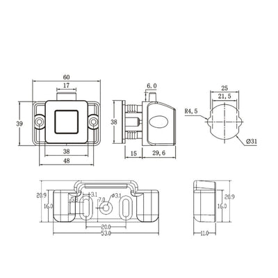 Push Button Latch -  Brushed Nickel - TSF Direct