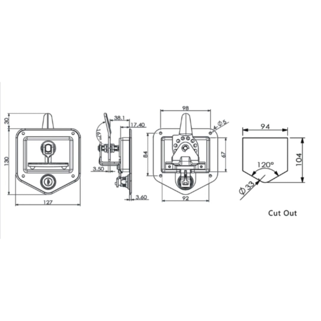 T Lock - Stainless Steel LH - TSF Direct