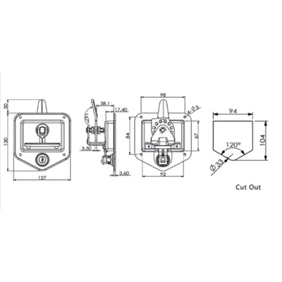 T Lock - Stainless Steel RH - TSF Direct