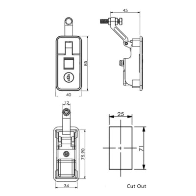 Compression Latch - Chrome 71 x 25 - TSF Direct